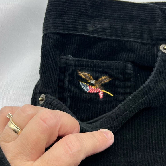 Vintage AMERICAN LIVING By Ralph Lauren Corduroy Black Classic Straight Pants 8 - Picture 3 of 11